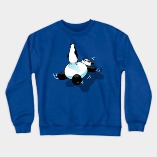 Penguin on top of kawaii panda bear Crewneck Sweatshirt